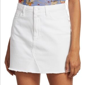 Paige White Denim Frayed Skirt size 26